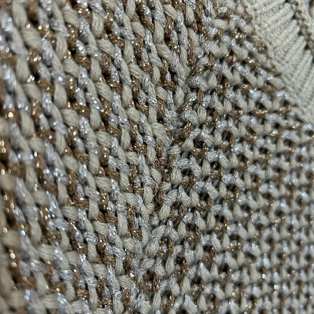 Banana Republic Heritage metallic knit short sleeve sweater shirt top sz M